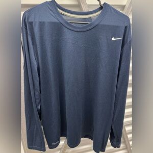 Nike Navy Dri-Fit Long Sleeve Shirt